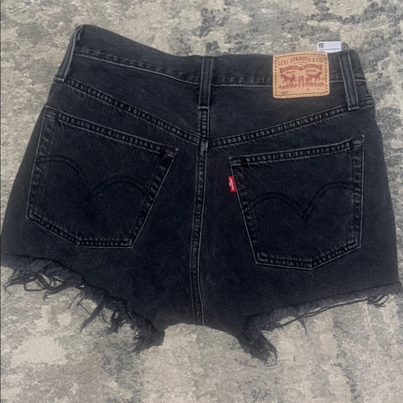 Levi's Black Denim Cutoff Shorts - Picture 3 of 4